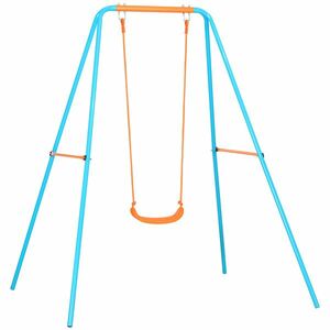 Leagan pentru Copii 3-8 Ani Outsunny, Otel si PE, Albastru si Portocaliu 163x145x181 cm| Aosom RO | Aosom Romania imagine
