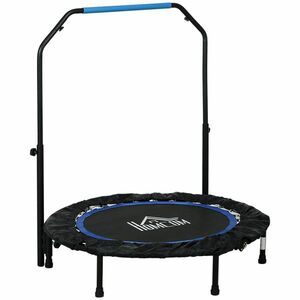 HOMCOM Trambulină Elastică Pliabilă cu Mâner Reglabil, Ø102x99123 cm, Albastru | Aosom Romania imagine