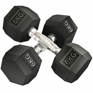 HOMCOM Haltere Antiderapant 6kg Negru | Aosom Romania imagine