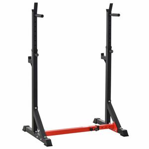 HOMCOM Suport pentru Bară și Greutăți cu Înălțime și Lățime Reglabile, 77-122x73x121-171 cm, Negru | Aosom Romania imagine