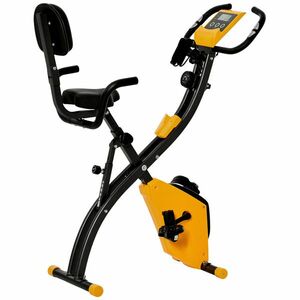 HOMCOM Bicicletă Pliabilă cu 8 Niveluri Rezistență și Corzi Elastice pentru Brațe, Galben | Aosom Romania imagine