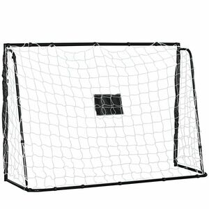 HOMCOM But de fotbal poarta de fotbal structura metal plasa PE cuie & unelte incluse dim. 186L x 62l x 123H cm negru alb | Aosom Romania imagine
