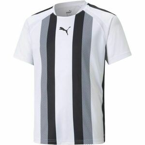 Puma TEAMLIGA STRIPED JERSEY JR Tricou fotbal copii, alb, mărime imagine