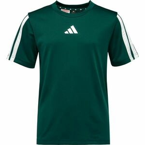 adidas TRAINING ESSENTIALS 3 STRIPES TEE Tricou copii, verde închis, mărime imagine