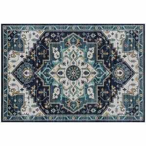 HOMCOM Covor Boho Antiderapant și Lavabil cu Fir Scurt 230x160cm Multicolor | Aosom Romania imagine