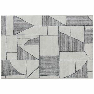 HOMCOM Covor Modern Antiderapant cu Linii Geometrice din Poliester, Multicolor | Aosom Romania imagine