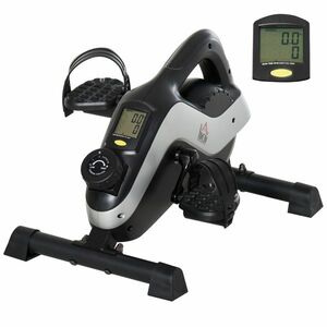 HOMCOM Mini bicicletă de apartament, bicicletă de exerciții compactă cu 8 nivele de rezistență magnetică și ecran LCD 53 x 44 x 34 cm negru | Aosom Romania imagine