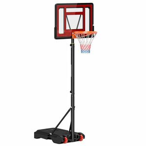 HOMCOM Suport de basket cu roți, Coș de basket reglabil, independent, Plastic, Oțel, 75L x 83L x 205-261H cm | Aosom Romania imagine