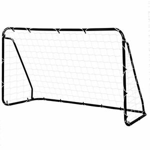 HOMCOM But de fotbal - portiță de fotbal - but de antrenament dim. 203L x 81l x 120H cm - șasiu metal epoxidic poliester - pichete incluse - negru | Aosom Romania imagine