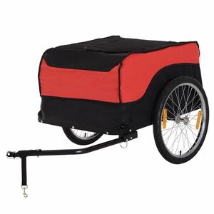 HOMCOM 65 × 61 × 39 cm Carucior pentru bicicletă - Remorcă pentru bicicletă Roșu/Nero | Aosom Romania imagine
