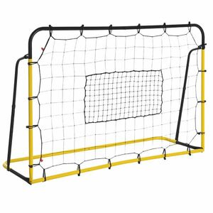 HOMCOM Filet de rebot de fotbal, 184L x 123H cm, rebot de fotbal, 5 unghiuri reglabile de la 60° la 90°, galben și negru | Aosom Romania imagine