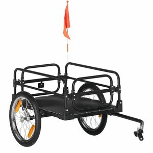 HOMCOM Remorcă pliabilă pentru bicicletă din oțel cu roți de 16 inch, încărcare maximă 40 kg, cu bară de cuplare universală | Aosom Romania imagine