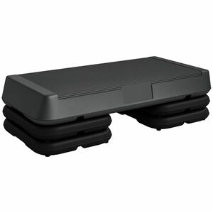SPORTNOW Stepper aerobic fitness înălțime reglabilă 3 nivele 10/15/20 cm suprafață antiderapantă plastic, gri | Aosom Romania imagine