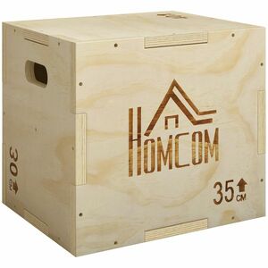 HOMCOM Box jump pliometrie aparat cutie sărit musculație fitness antrenament crossfit plyobox pentru antrenament cu box 40, 5/35, 5/30, 5 cm | Aosom Romania imagine