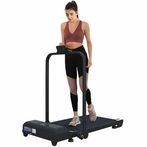 HOMCOM Tapis de course electric pliabil 2 in 1, 1-10 km/h, treadmill electric cu telecomanda 130 x 59 x 96 cm negru | Aosom Romania imagine