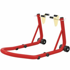 HOMCOM Set suport pentru motocicletă față/spate Montare motociclete Ridicator motocicletă până la 544 kg Oțel Roșu | Aosom Romania imagine