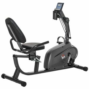 HOMCOM Bicicletă Magnetică Orizontală Scaun Reglabil și Elastice pentru Brațe | Aosom Romania imagine