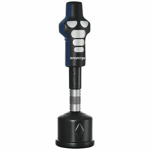 SPORTNOW Manechin de box, liber, reglabil în înălțime, bază grea, piele artificială, negru+gri+albastru, 55 x 55 x 178-207 cm | Aosom Romania imagine