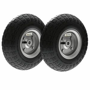 Outsunny Lot de 2 Pneuri Pneumatice de Schimb Orificiu de 16mm pentru cărucior de grădină, căruță și cărucior | Aosom Romania imagine