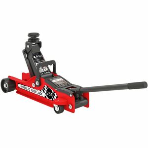 HOMCOM Cric hidraulic, cric de manevră extra plat încărare max 2500 kg, plajă de ridicare 80-360 mm, 53 x 20, 5 x 17, 5 cm, roșu | Aosom Romania imagine