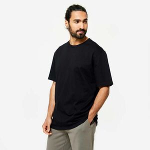 Tricou fitness guler rotund Negru Bărbați imagine