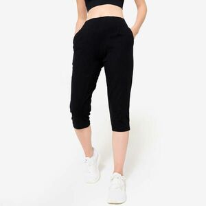 Colanţi fitness 7/8 cu buzunare Negru Damă imagine