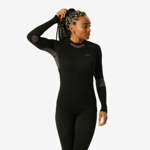 Bluză termică schi confortabilă BL500 soft seamless Roz și negru Damă imagine