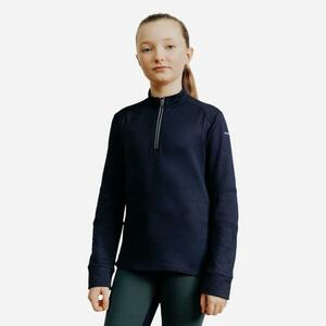 Bluză polo echitație 500 călduroasă Bleumarin Copii imagine