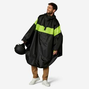 Poncho ploaie vizibilitate zi/ noapte Ciclism în Oraş 120 Negru/Galben fluo imagine