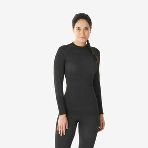 Bluză termică călduroasă și respirantă schi BL 500 Seamless Negru Damă imagine