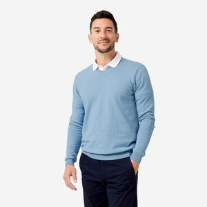 Pulover de golf din bumbac cu guler V CW100 Albastru Bărbați imagine