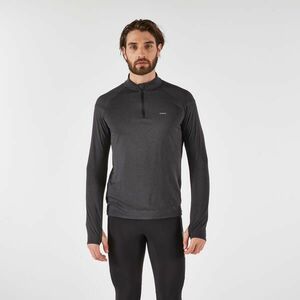 Bluză cu fermoar călduroasă și respirantă Kiprun Run 100 Negru Bărbați imagine