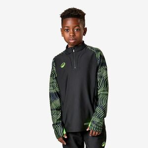 Bluză fotbal cu fermoar scurt Viralto wave Negru-Galben fluo Copii imagine