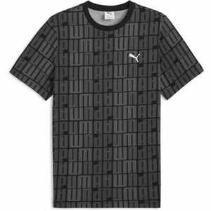 Puma ESSENTIALS LOGO LAB AOP TEE Tricou de bărbați, negru, mărime imagine