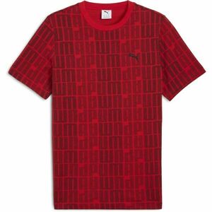 Puma ESSENTIALS LOGO LAB AOP TEE Tricou de bărbați, roșu, mărime imagine