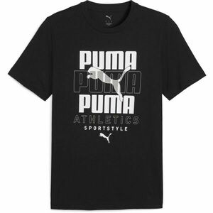Puma GRAPHIC STACKED TEE Tricou de bărbați, negru, mărime imagine