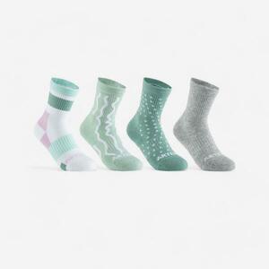SET DE 4 X PERECHI ȘOSETE DE TENIS LUNGI RS 300 GRI VERDE COPII imagine