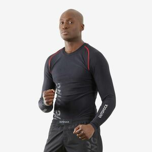 Bluză Rashguard MMA și grappling Negru fumuriu și roșu regal Bărbați imagine