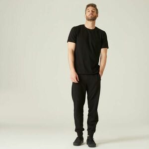 Tricou Regular 500 Fitness din bumbac Negru Bărbați imagine