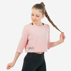 Tricou crop top Dans Modern roz Fete imagine
