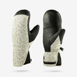 Mănuși cu 1 deget călduroase schi 500 Alb leopard Adulți imagine