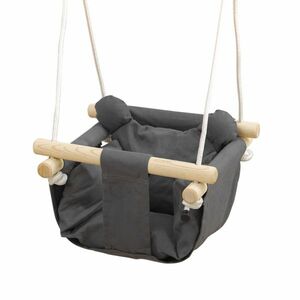 AIYAPLAY Leagăn pentru Bebeluși cu Înălțime Reglabilă pentru Copii de 9-36 Luni 40x40x110-180 cm Gri și Lemn | Aosom Romania imagine