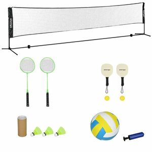SPORTNOW Set complet de badminton, pickleball și volei, 3 în 1, jocuri sportive în aer liber cu filet reglabil | Aosom Romania imagine
