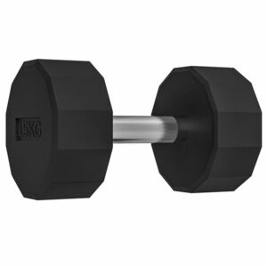 SPORTNOW Halteră prindere antiderapantă, fitness, sport acasă, 15kg, negru | Aosom Romania imagine