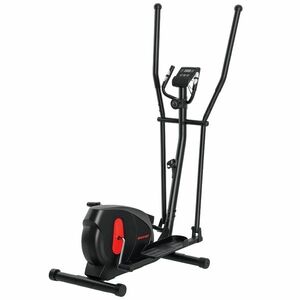 SPORTNOW Bicicletă eliptică pentru casă ultra-silențioasă, magnetică cu 8 nivele rezistență, ecran LED, senzor de puls, negru | Aosom Romania imagine