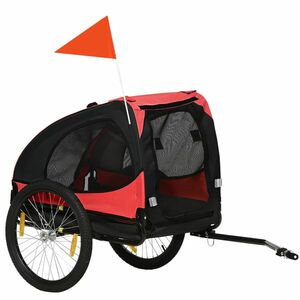PawHut Remorcă pentru câini, remorcă pliabilă pentru biciclete, rezistentă la apă, textil Oxford, metal, 140 x 71 x 83 cm, Roșu | Aosom Romania imagine