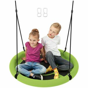 AIYAPLAY Balansoar cu nesă, Balansoar de grădină rotund, suport până la 150 kg, reglabil pe înălțime, Verde | Aosom Romania imagine