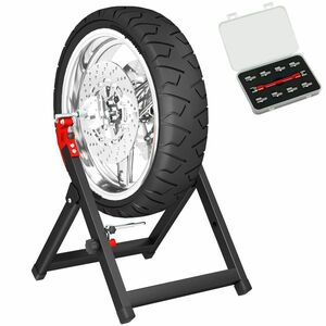 HOMCOM Echilibratoare manuală de roți de motocicletă din aluminiu și oțel, echilibrare roți pliabilă 40x39, 5x40, 5cm negru | Aosom Romania imagine