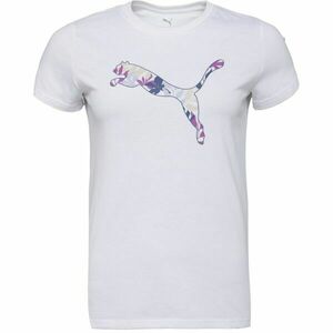 Puma GRAPHICS FLORAL CAT LOO TEE Tricou damă, alb, mărime imagine