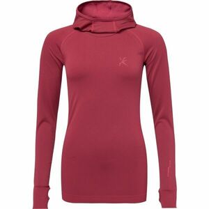 Klimatex HERRON SEAMLESS Pulover fără cusături cu glugă pentru femei, vișiniu, mărime imagine